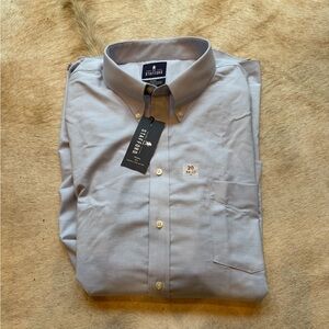 Stafford Men's Pale Blue Button-Down Casual Shirt